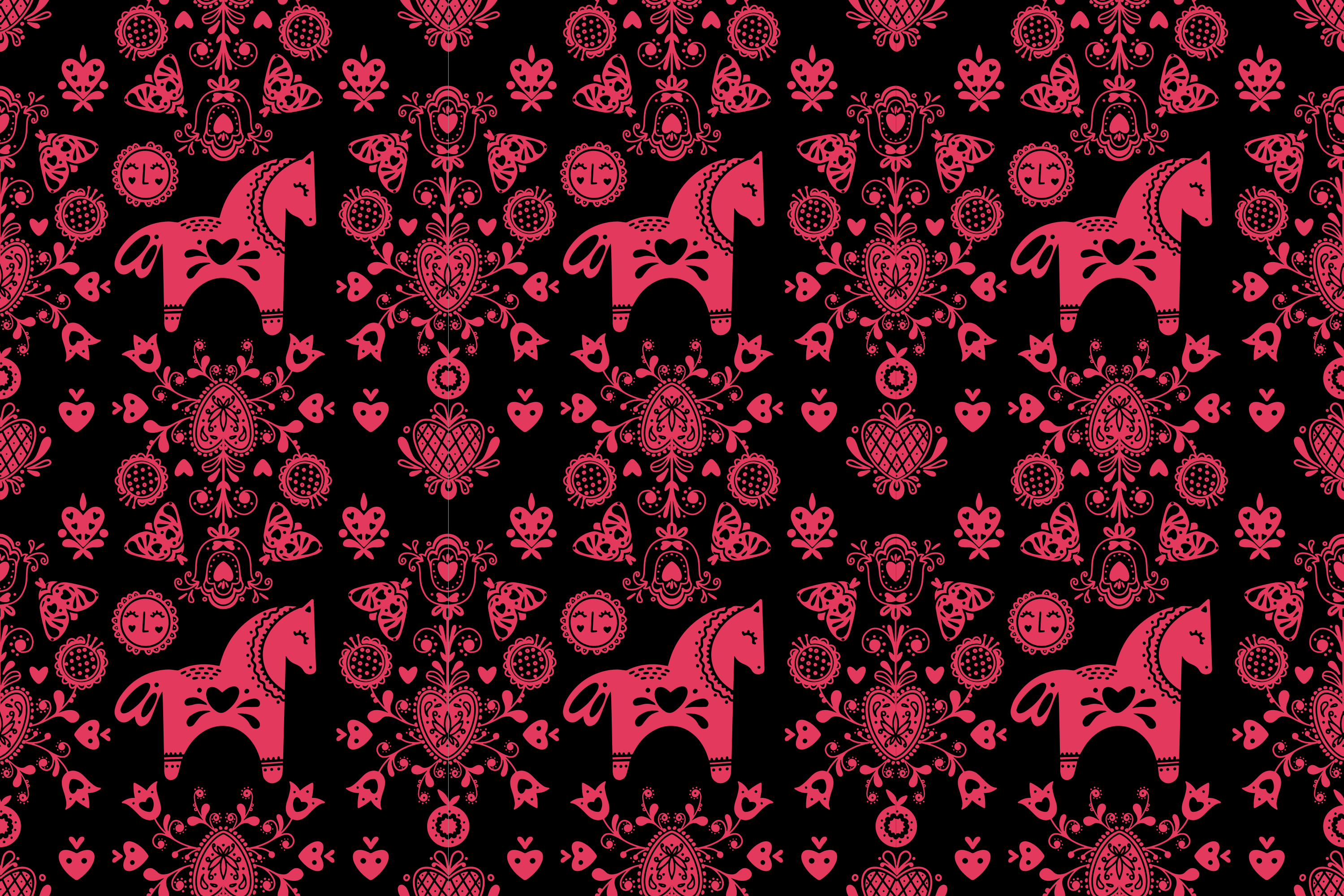 Tischsets originell mit verspieltem pferdemuster - TenStickers