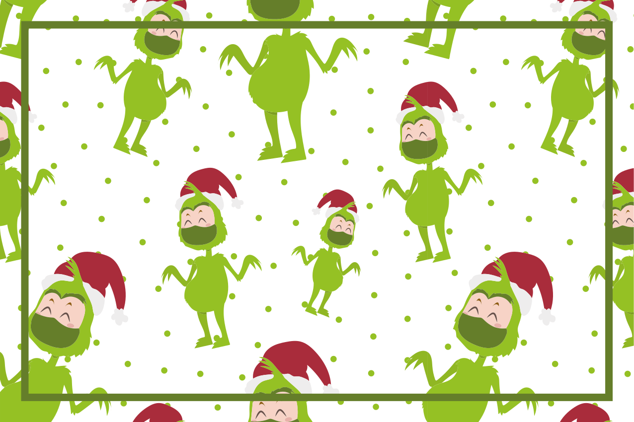 Tischset weihnachten mit fröhlichen grinch-figuren - TenStickers