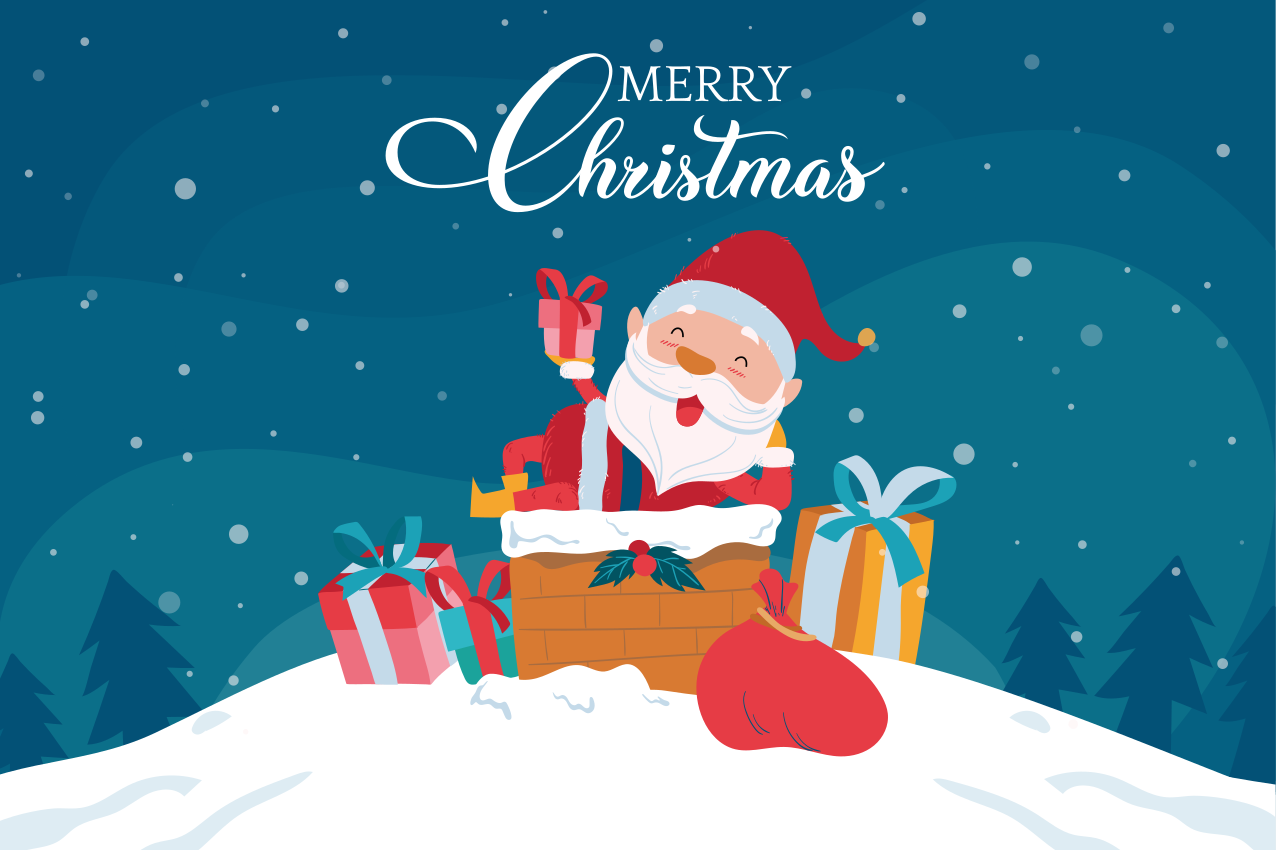 Tischset weihnachten santa claus geschenke - TenStickers