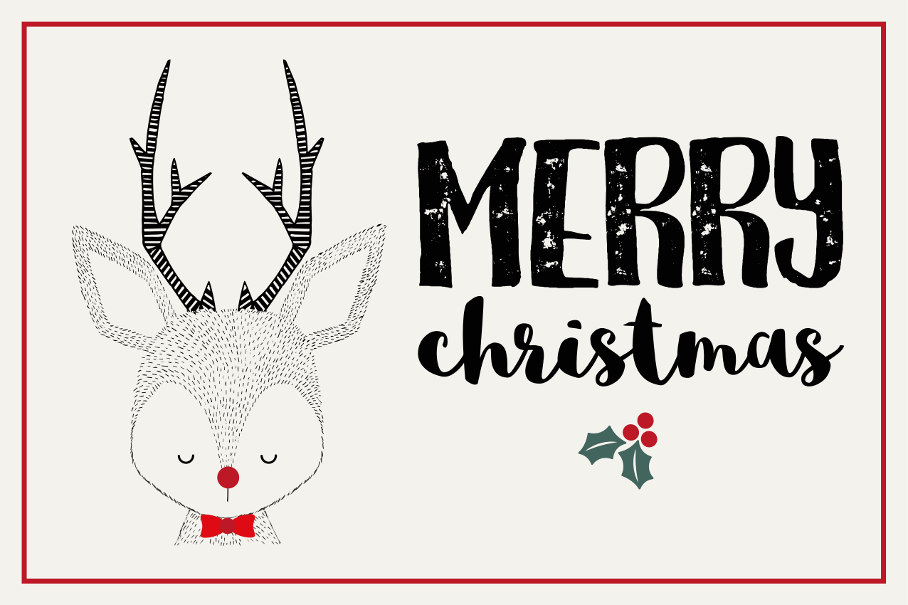 Tischset weihnachten mit fröhlichem rentier-motiv - TenStickers