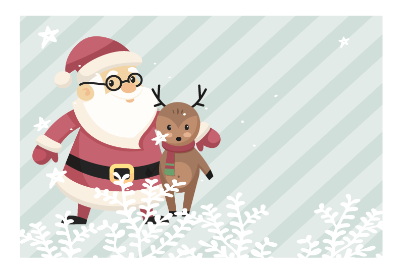 Tischset weihnachten mit santa und rentier - TenStickers