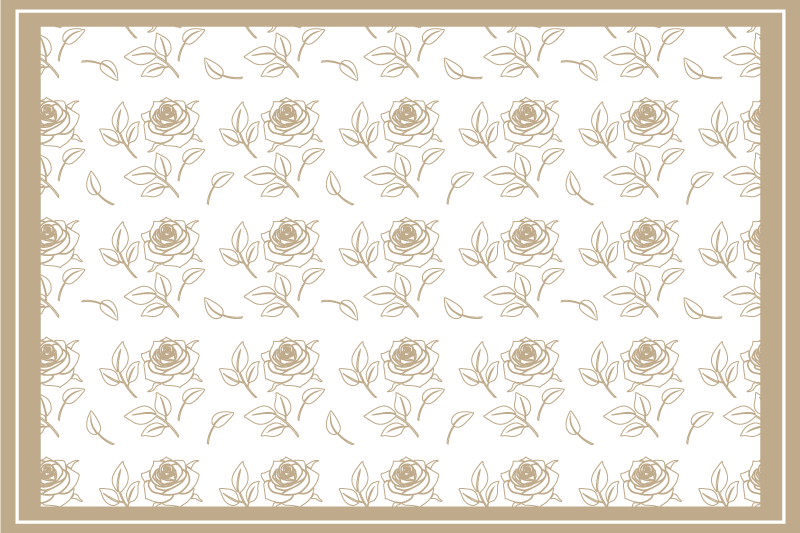 Tischsets originell mit floralem musterrahmen - TenStickers
