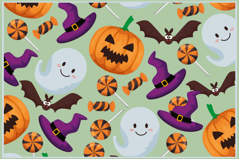 Tischset halloween bunte halloween elemente - TenStickers