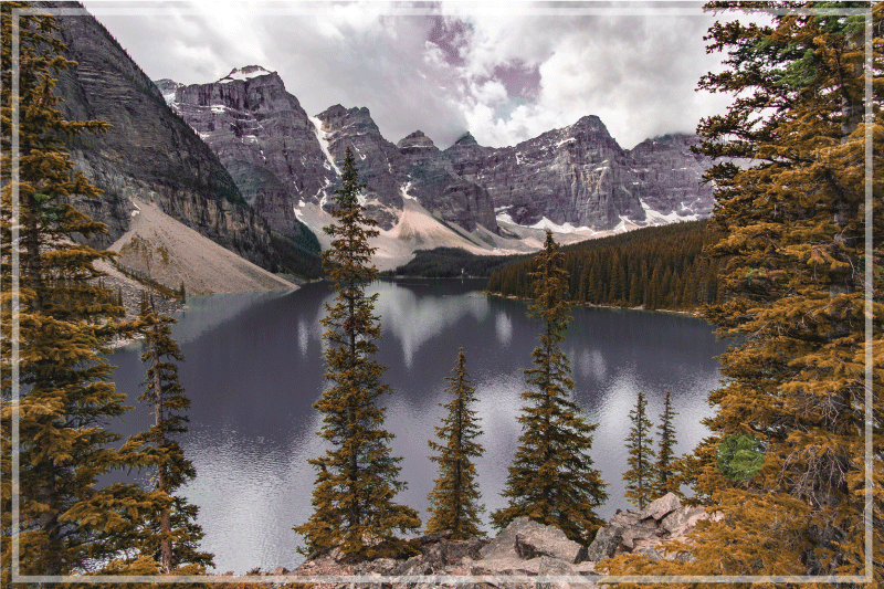 Tischset modern mit malerischem bergblick - TenStickers