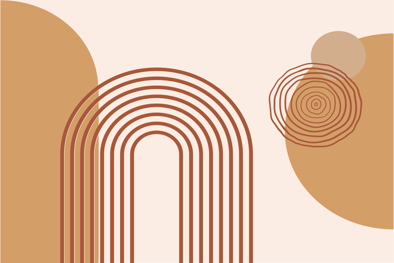 Tischset modern mit geschichteten geschwungenen formen - TenStickers