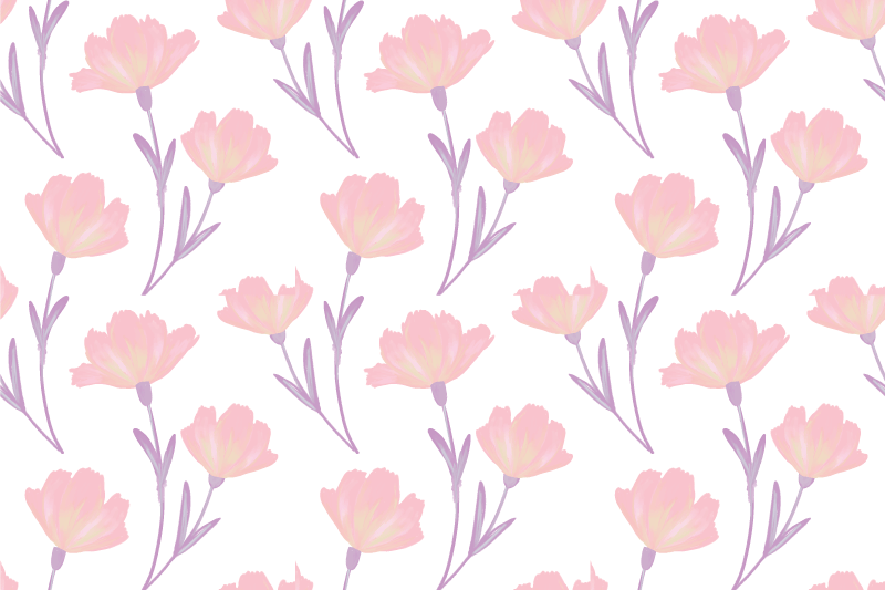 Tischsets originell im pinken blumenstil - TenStickers