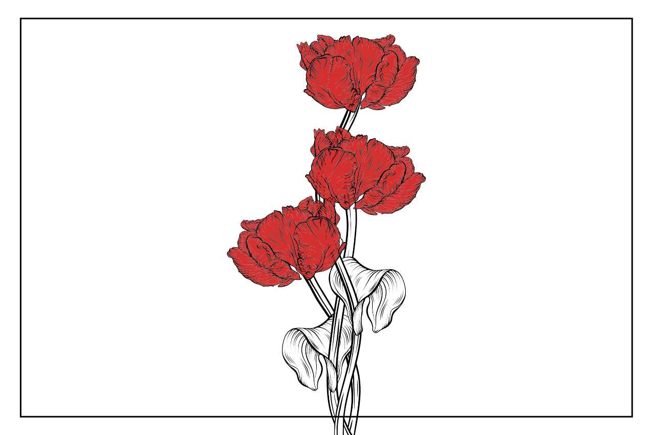 Tischsets originell rote blumenarrangements - TenStickers