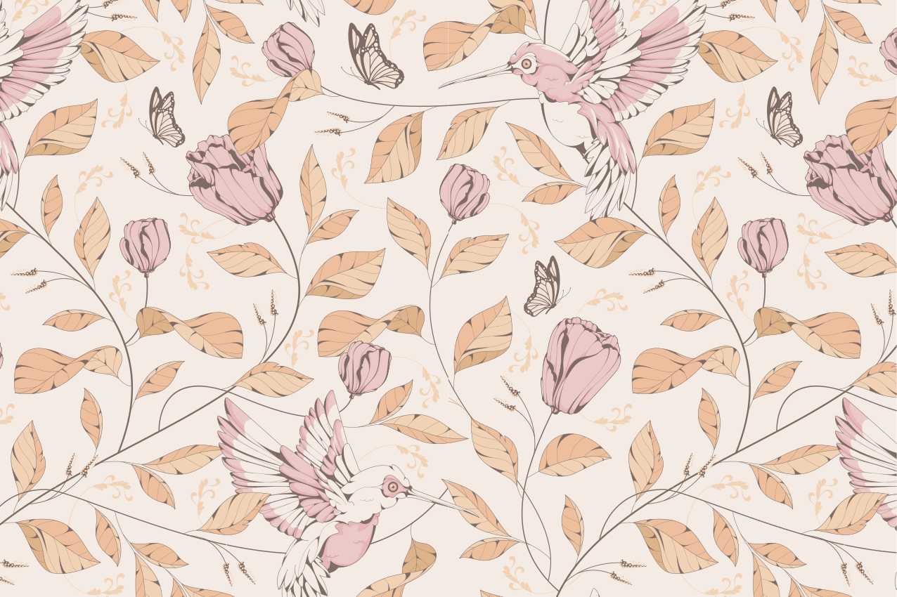 Tischsets originell mit kolibri blumenmuster - TenStickers