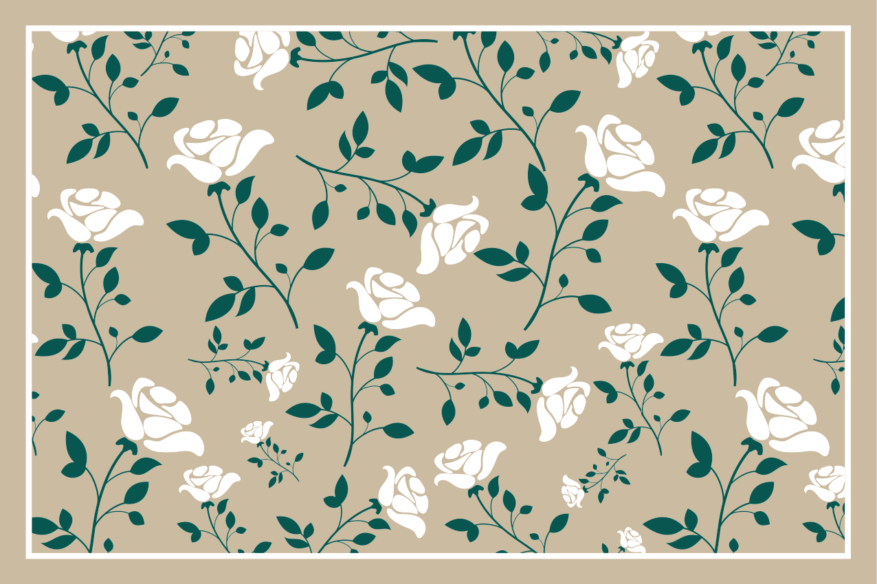Tischset textur mit floralem blattmuster - TenStickers