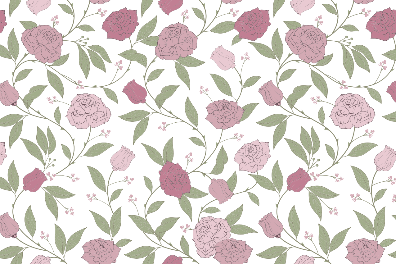 Tischsets originell mit floralem eleganten muster - TenStickers