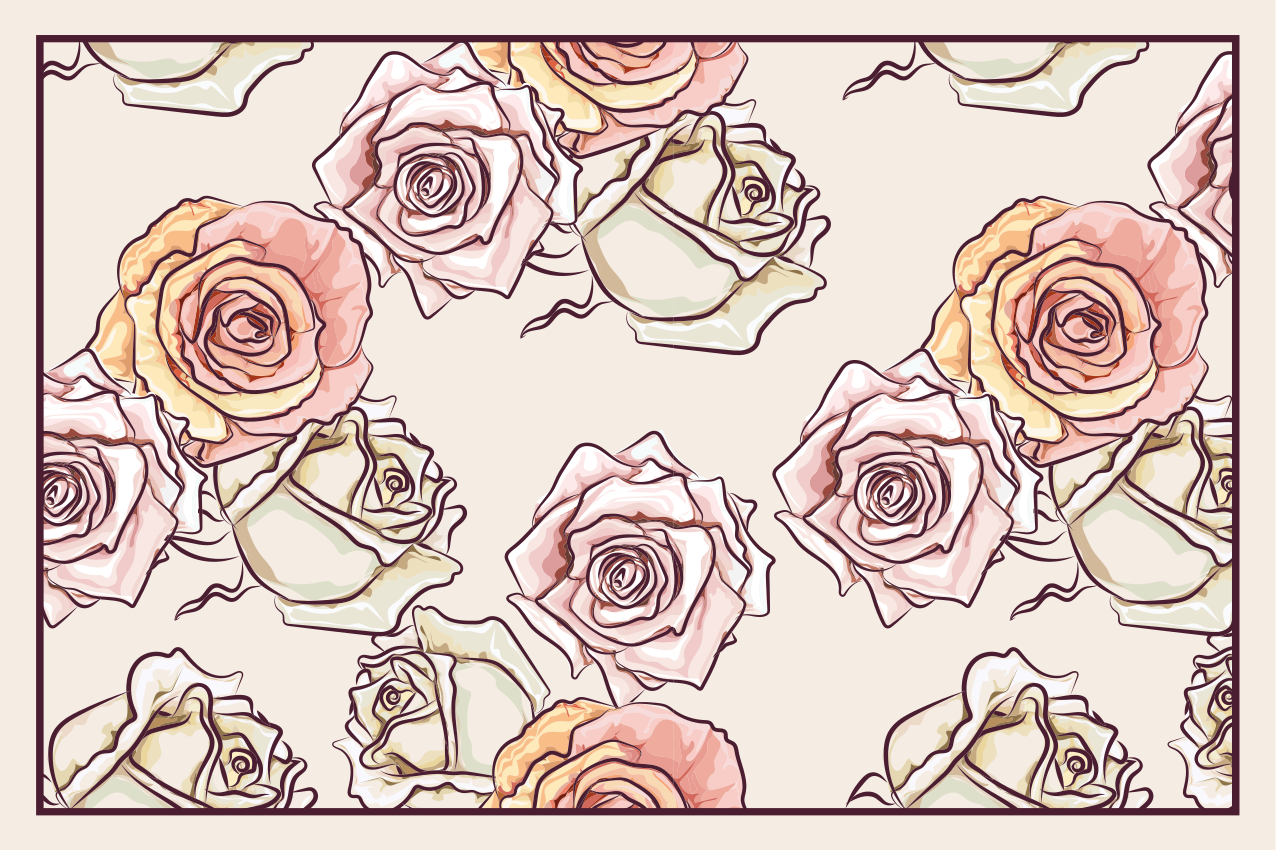 Tischsets originell mit rosenblütenarrangement - TenStickers
