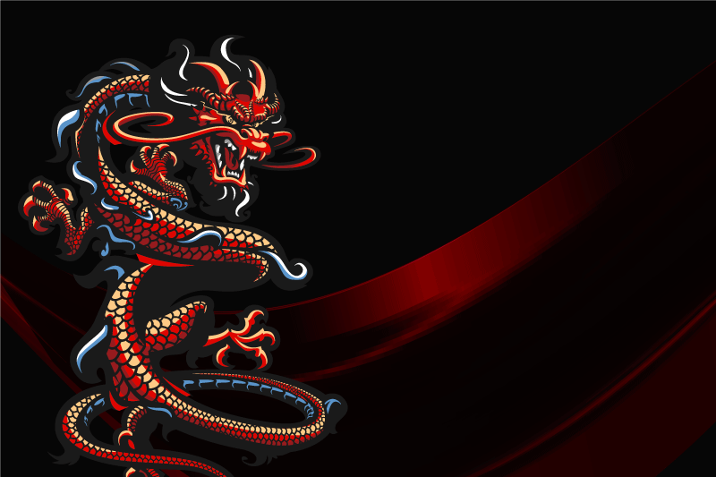 Tischsets originell Dunkler zusammengerollter drache - TenStickers