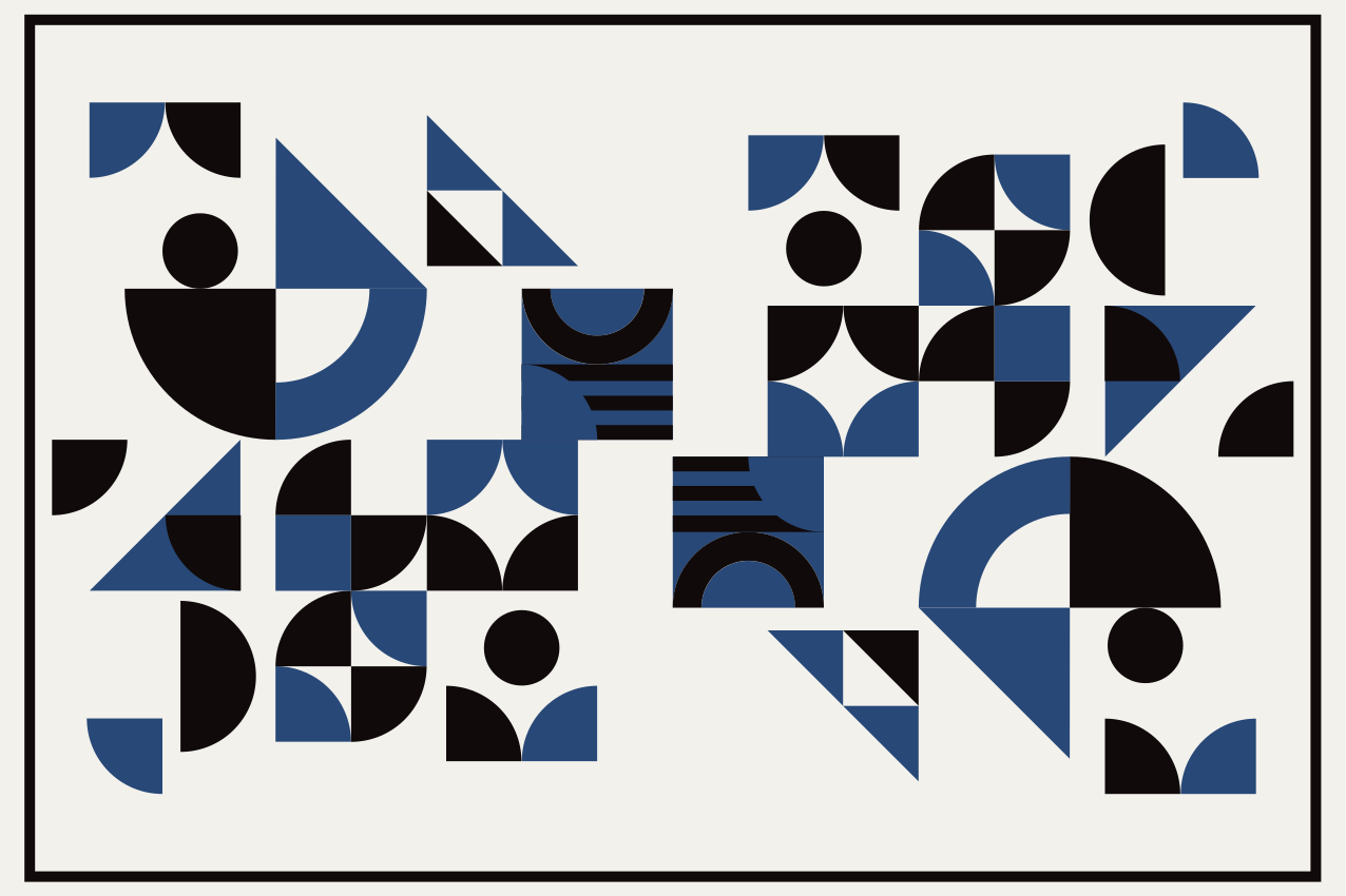 Tischsets originell Blaues und schwarzes puzzle-stadtdesign - TenStickers