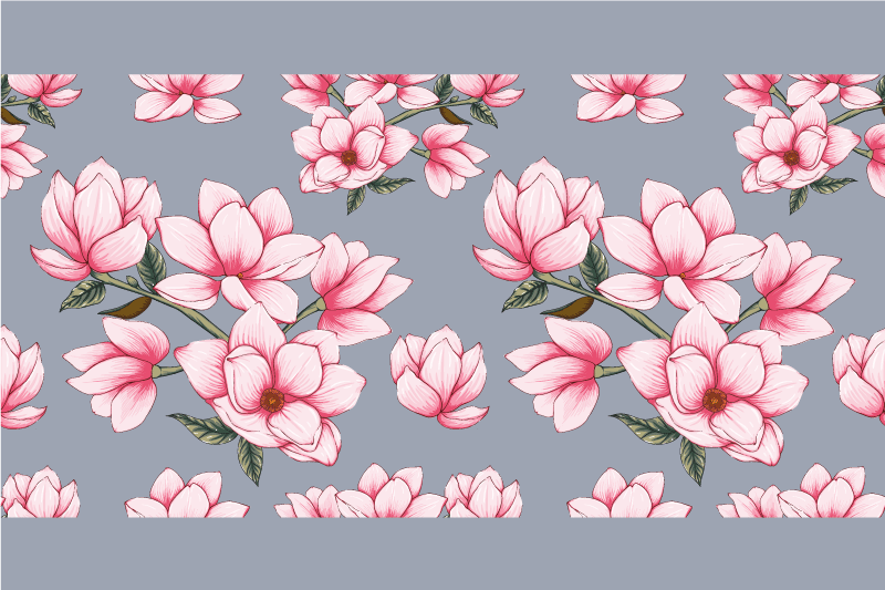 Tischsets originell im pinken magnolienmuster - TenStickers