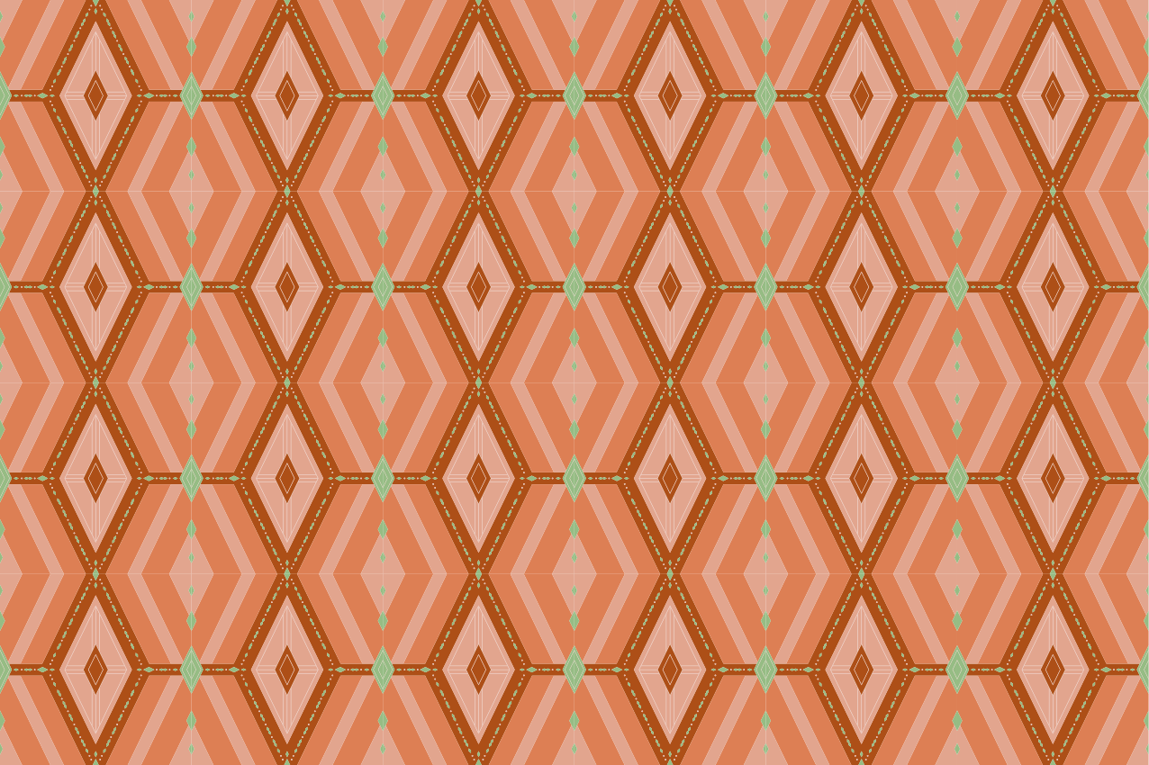 Tischset elegant 30er herbsttöne geometrisch - TenStickers