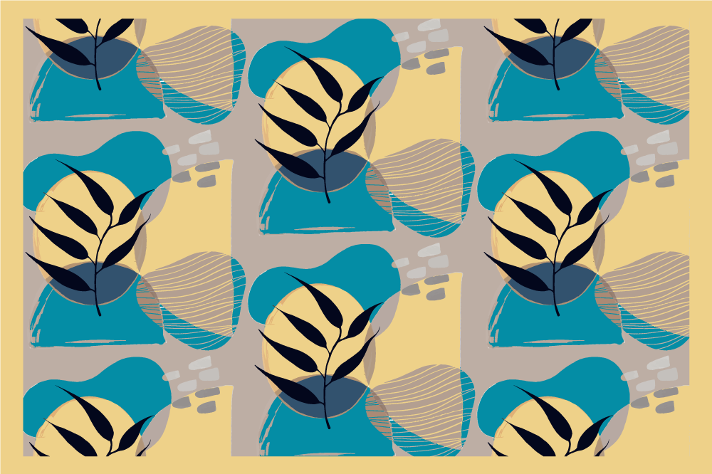 Tischset modern mit stilvollen blattmustern - TenStickers