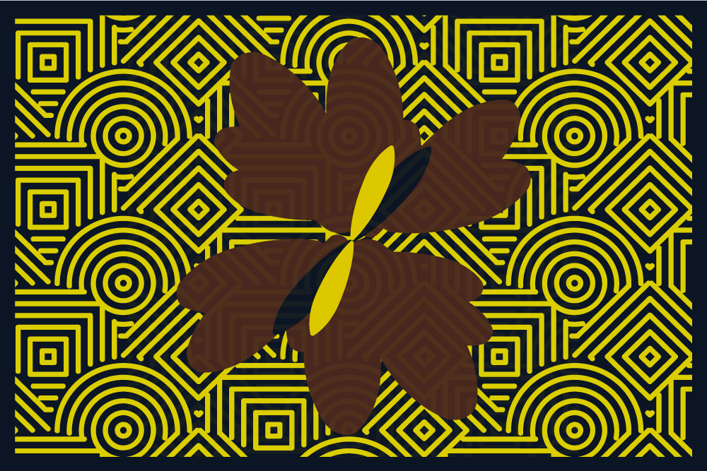 Tischset textur mit abstraktem geometrischem blumenmuster - TenStickers