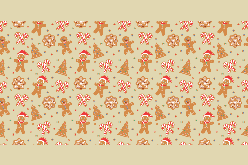 Tischset Weihnachten Lebkuchen-weihnachtsmann-muster - TenStickers
