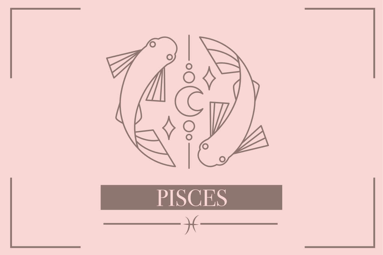 Tischset Zuhause Fische rosa karte sternzeichen Design - TenStickers