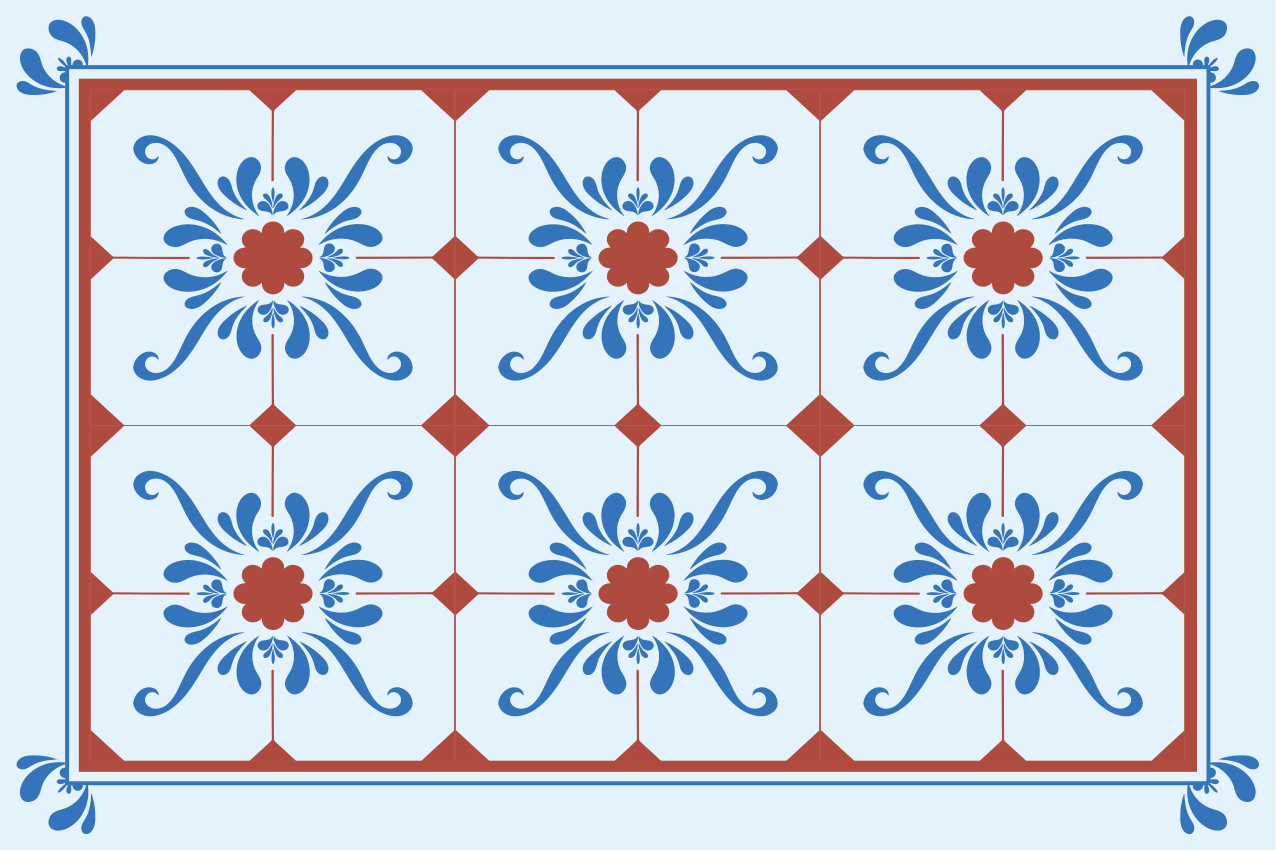 Tischset textur vintage blumenmuster - TenStickers