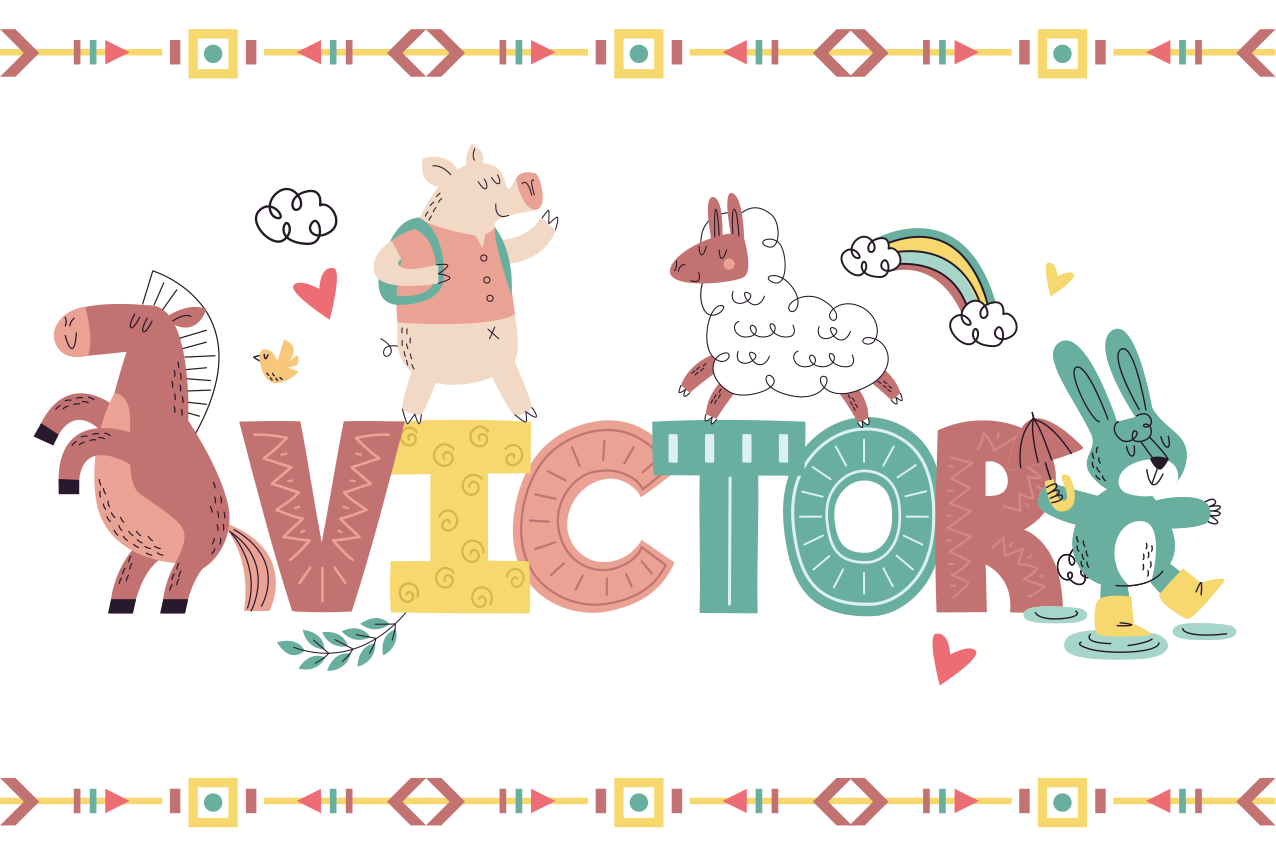 Tischset kinder mit freundlichen tierfiguren - TenStickers