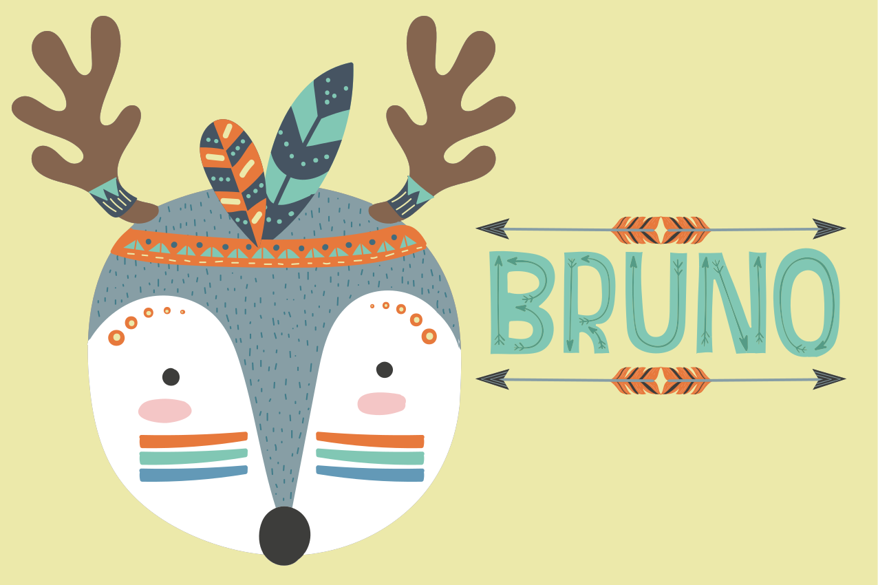 Tischset kinder mit süßem rentiergesicht - TenStickers