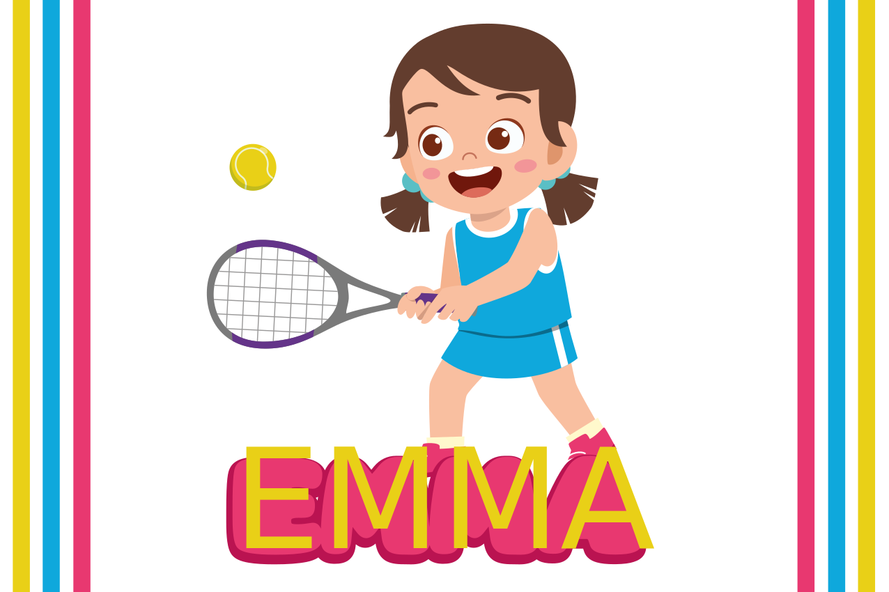 Tischset kinder glücklicher tennis spieler - TenStickers
