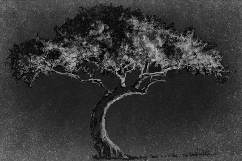 Tischset textur künstlerische baum-silhouette - TenStickers