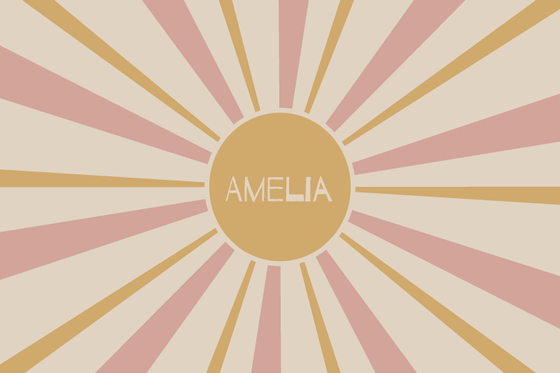 Tischset mit namen sonnenstrahl mittelpunkt - TenStickers