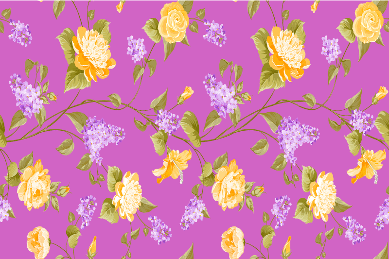 Tischsets originell mit floralem muster in lebhaften farben - TenStickers