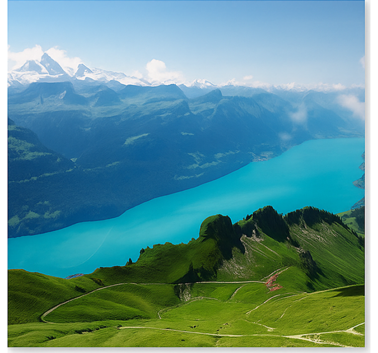 Fototapete Berge schneebedeckten alpengipfel - TenStickers