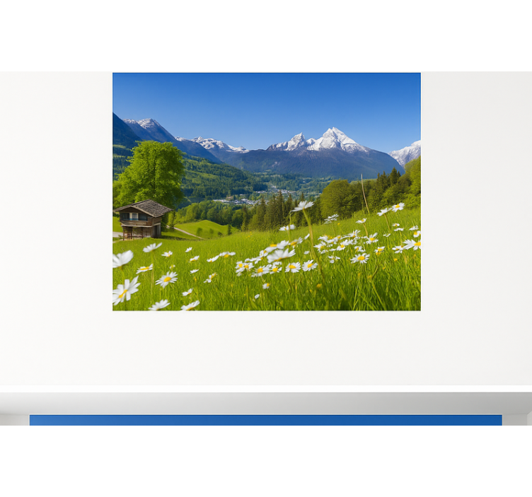 Fototapete Berge almhütte im sommer - TenStickers