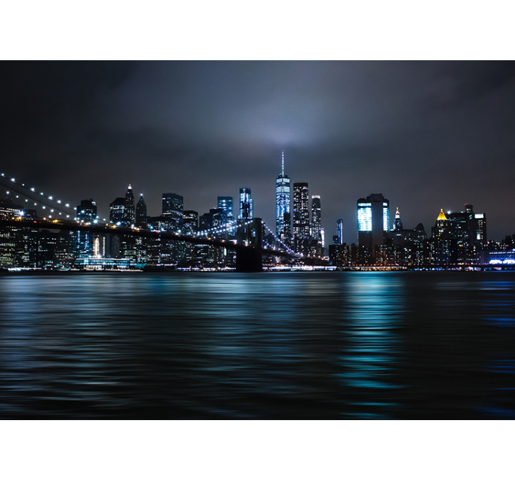 Fototapete New York städtisches nachtpanorama - TenStickers