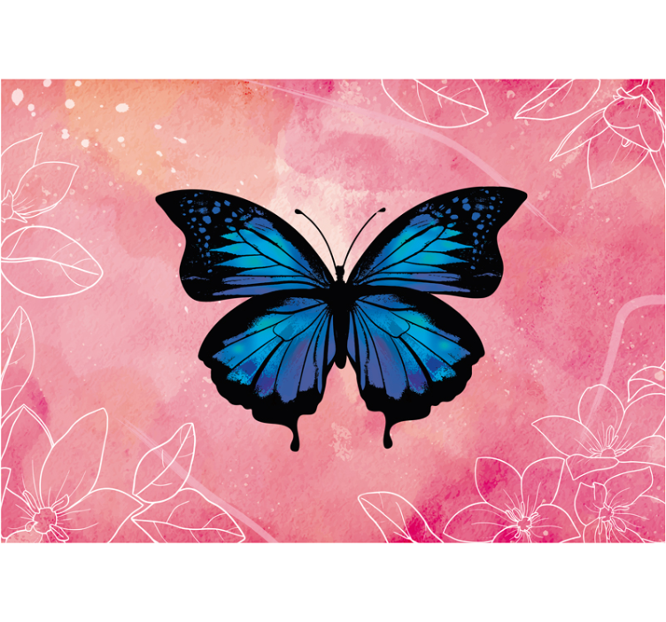 Fototapete Blumen schmetterling florale eleganz - TenStickers