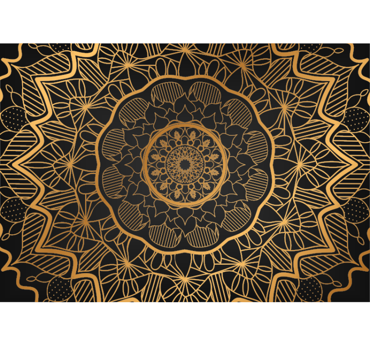 Goldenes Mandala Wandtapete - TenStickers