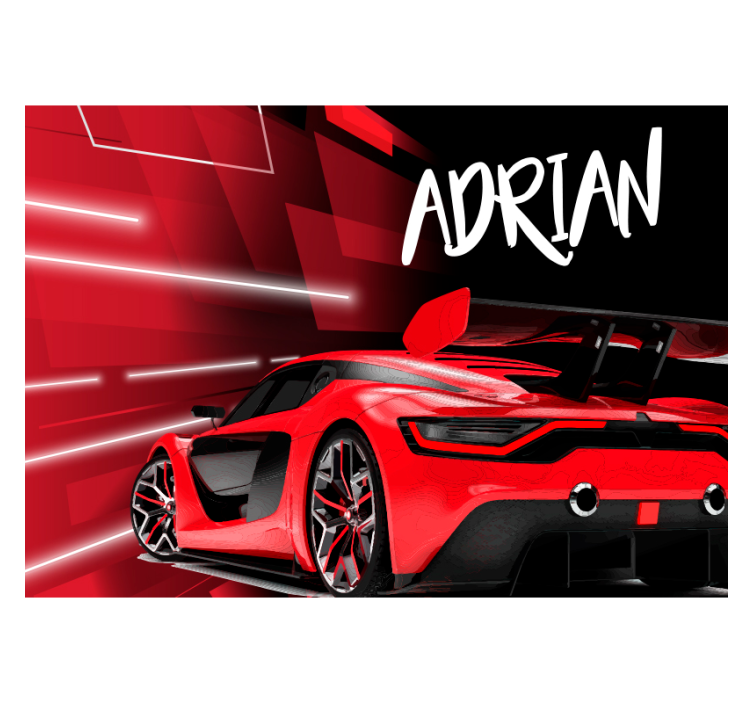 Personalisierte Fototapete roter Sportwagen - TenStickers