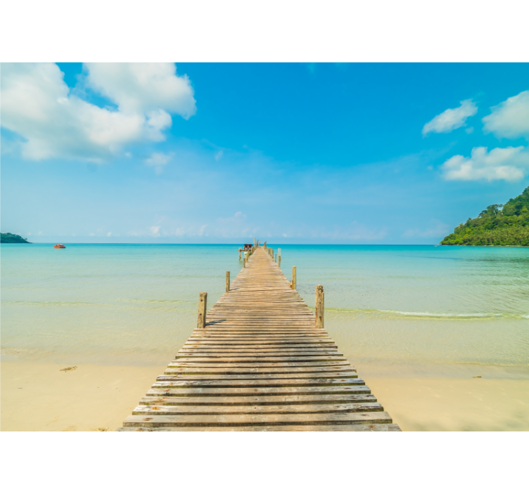 Fototapete meer mit blick auf holzsteg - TenStickers