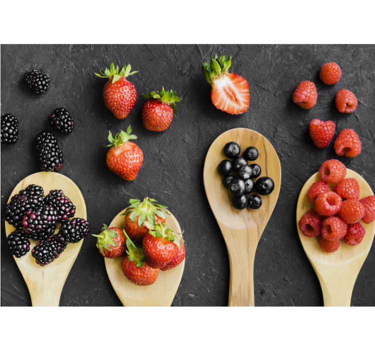 Fototapete blumen beerenkollektion präsentation - TenStickers