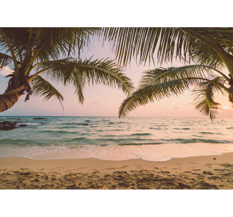 Fototapete Badezimmer Idyllische strandlandschaft - TenStickers