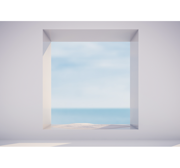 Fototapete 3D Dachfenster meerblick - TenStickers