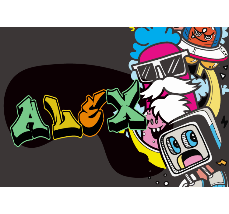 Fototapete graffiti bunte charakterkunst - TenStickers