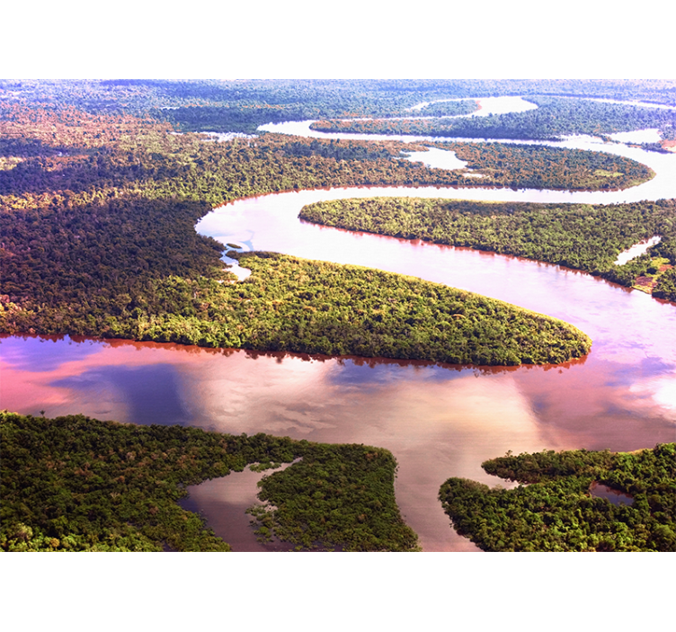 Fototapete landschaft winding river landschaft - TenStickers