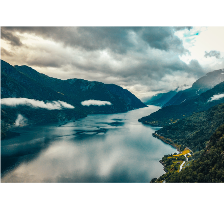 Fototapete landschaft bergsee spiegel - TenStickers