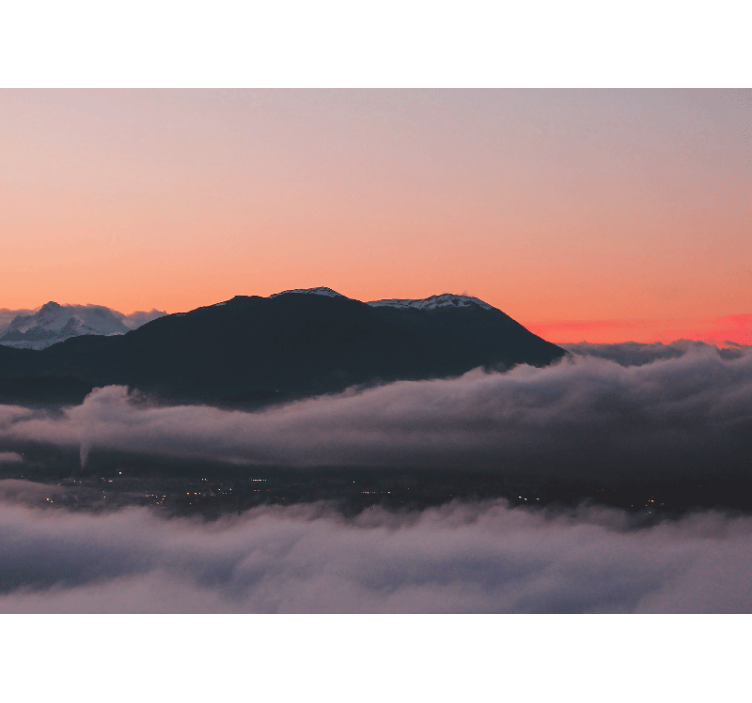 Fototapete landschaft berg sonnenuntergang aussicht - TenStickers