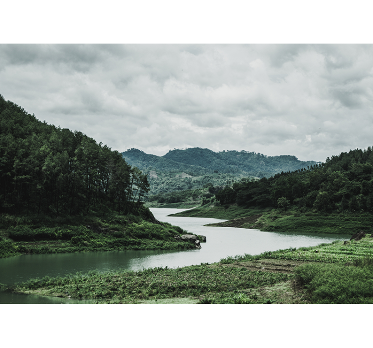 Fototapete Esszimmer Tolle aussicht auf die berge - TenStickers