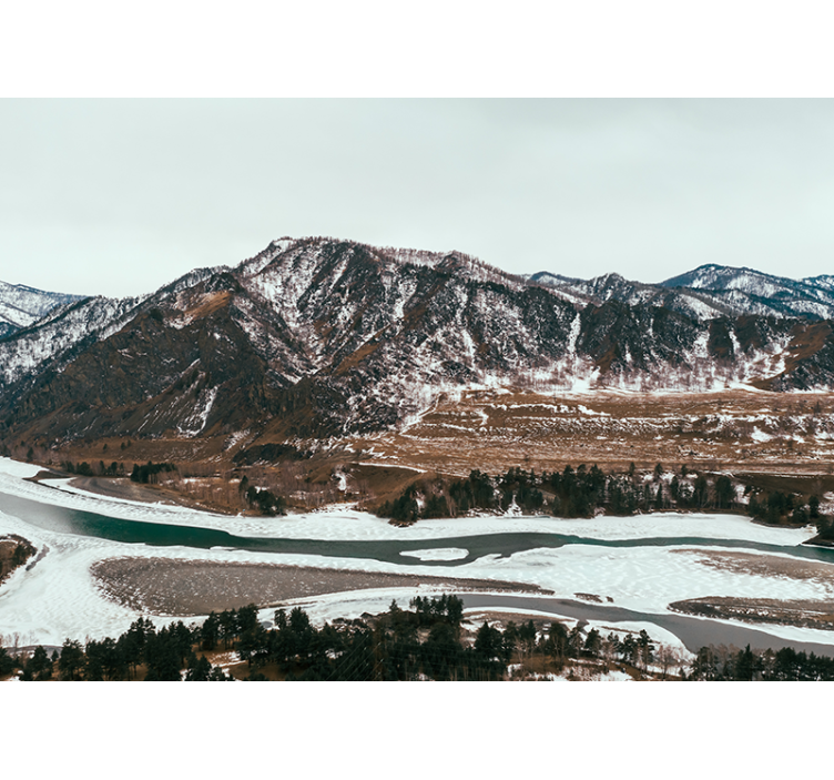 Fototapete landschaft bergflussansicht - TenStickers