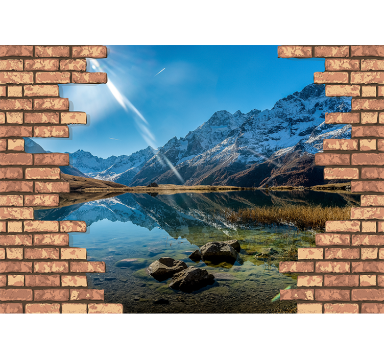 Fototapete landschaft berge und reflexion - TenStickers