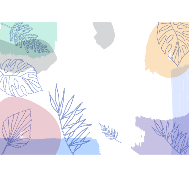 Fototapete natur mit blättrigen geometrischen formen - TenStickers