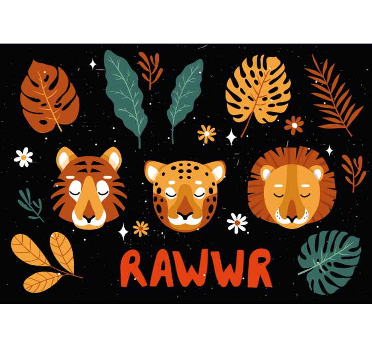 Fototapete kinderzimmer verspielte dschungeltiere - TenStickers