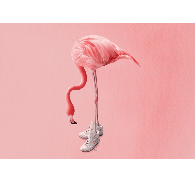 Fototapete tiere flamingo in sneakers - TenStickers